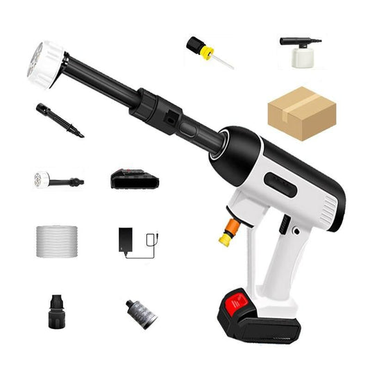 Kabellose Hochdruck-Autowaschanlage mit viel Zubehör