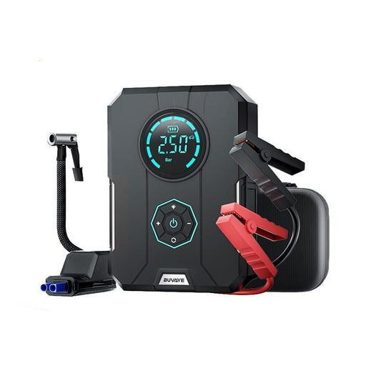 4-in-1 Auto-Starthilfe mit tragbarem Luftkompressor, Powerbank und Notbeleuchtung