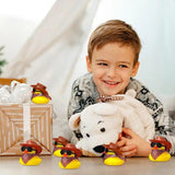 Mini pato de goma para coche, adornos para salpicadero, decoración Interior, sombrero de vaquero, pato con bufanda, gafas de sol, juguetes para niños, regalos, accesorios para coche