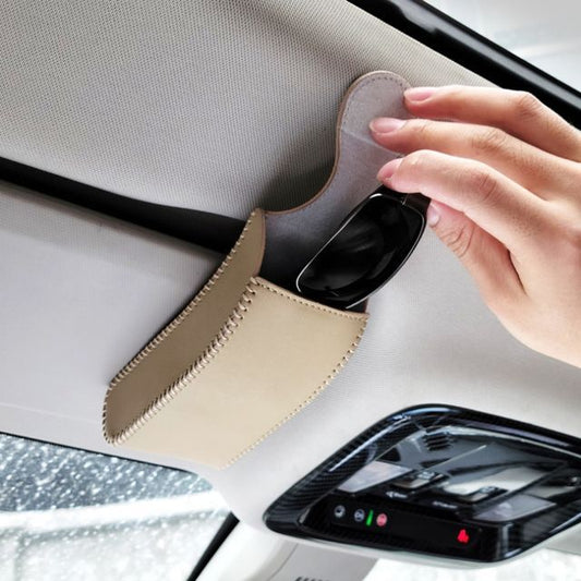 Kompakter PU-Leder-Organizer für die Auto-Sonnenblende für Brillen und Zubehör