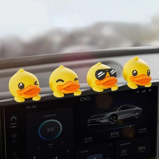 Linda decoración del coche del pato amarillo