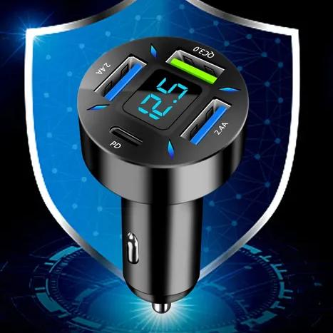 66W 4-Port USB-Autoladegerät | Schnelles Laden PD Quick Charge 3.0