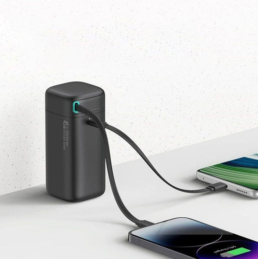 Magnetic 45W Type C PD Fast Charge Powerbank 18000mAh with Retractable Cable