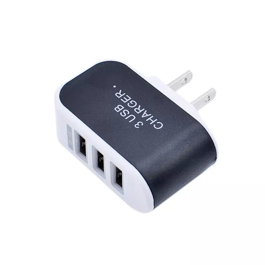 Universal 3-Port USB Travel Charger Adapter (110V-220V)