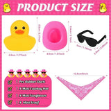 Mini pato de goma para coche, adornos para salpicadero, decoración Interior, sombrero de vaquero, pato con bufanda, gafas de sol, juguetes para niños, regalos, accesorios para coche