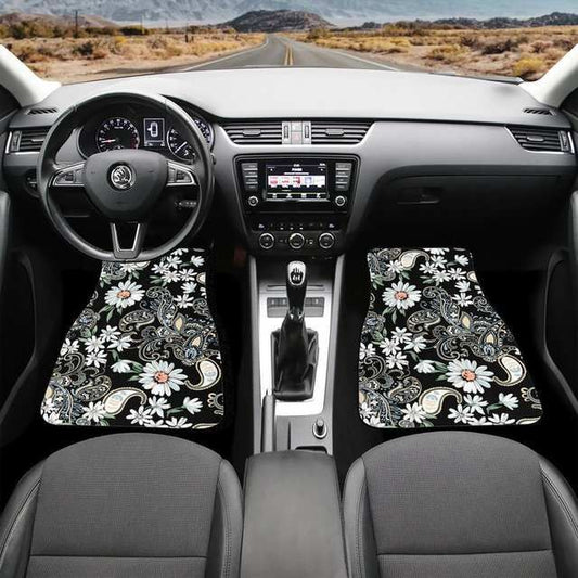 Klassische rutschfeste Autofußmatten mit Sonnenblumenmotiv