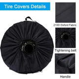 Cubiertas de neumáticos de coche de tela Oxford 210D resistentes a la intemperie: protección UV, protectores de ruedas a prueba de polvo