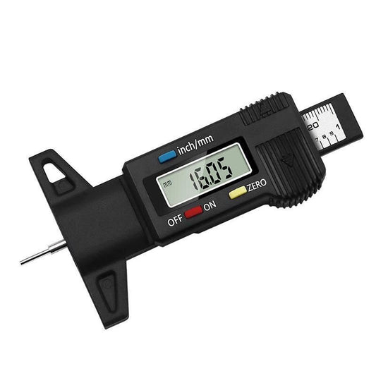 Medidor de profundidad de banda de rodadura digital esencial: herramienta de monitoreo de neumáticos automático de precisión