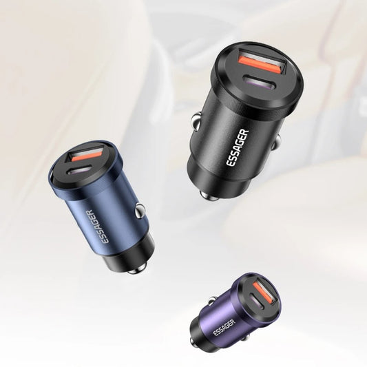 30 W/45 W USB-Autoladegerät Quick Charge 4.0 mit USB-A- und USB-C-Anschlüssen