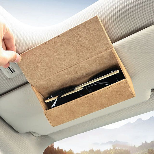 Luxuriöser Sonnenbrillenhalter aus PU-Leder für die Autoblende