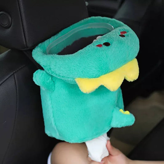 2-in-1-Taschentuchbox und Mülleimer fürs Auto mit Cartoon-Tier-Design