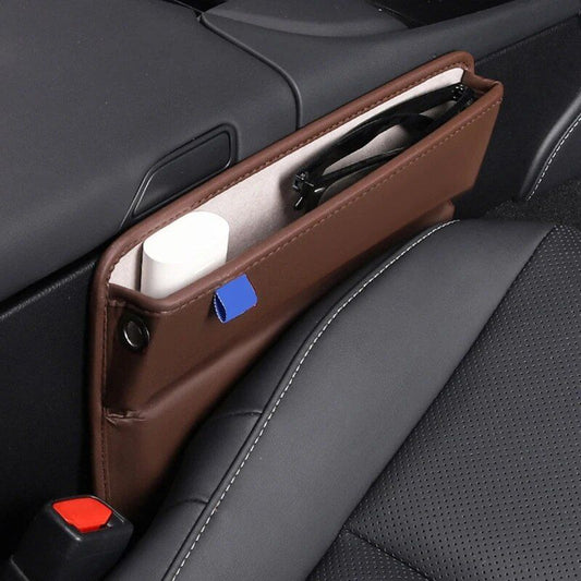 Organizador de espacio para asiento de vehículo de cuero de lujo