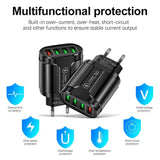 45W Multi-Port USB Fast Charger with QC 3.0 - Suitable for iPhone, Samsung, Xiaomi & More