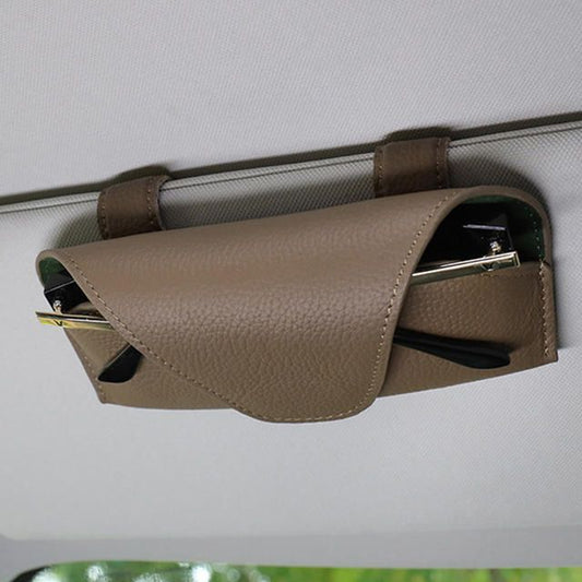 Universal-Brillenhalter aus Leder für Sonnenblenden im Auto