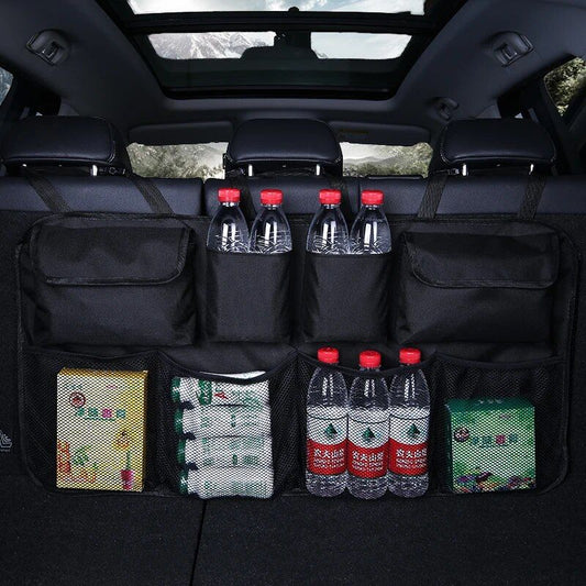 Organizador universal para maletero de coche con bolsa de almacenamiento ajustable para el asiento trasero