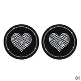 2PCS Heart-Shaped Diamond Car Cup Holder Mats