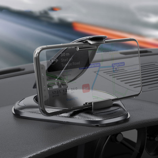 Universelle Autotelefonhalterung für Armaturenbrett und Armlehne - Eleganter schwarzer ABS-Halter