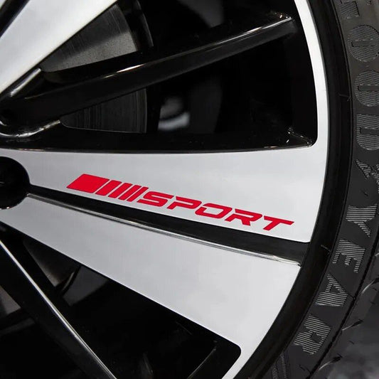 4-teilige Vinylstreifen für Sport-Rennfelgen