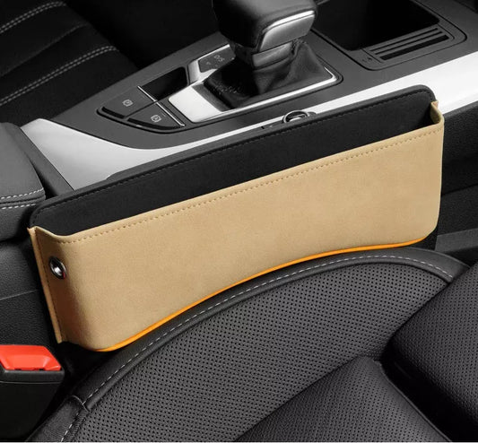 Organizador para espacio en el asiento del automóvil y bolsillo lateral de gamuza de lujo