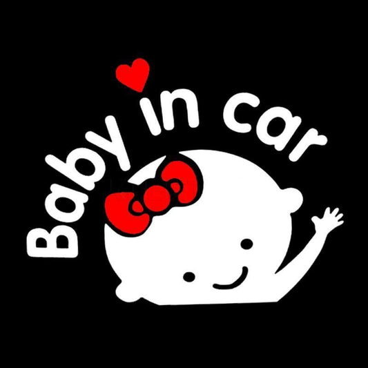 Etiqueta engomada del coche de dibujos animados 3D de bebé a bordo - Calcomanía divertida de advertencia de seguridad