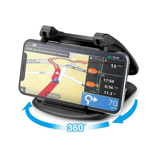 Universal 360° Rotatable Car Dashboard Phone Holder - Non-slip Mat Design for 4.0-6.5" Devices