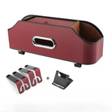Mehrzweck-Aufbewahrungsbox aus Leder fürs Auto mit Taschentuchhalter und Telefonständer
