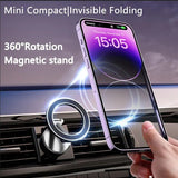 Soporte magnético para coche para teléfono móvil con navegación para iPhone - [18 imanes fuertes] Rotación de 360°