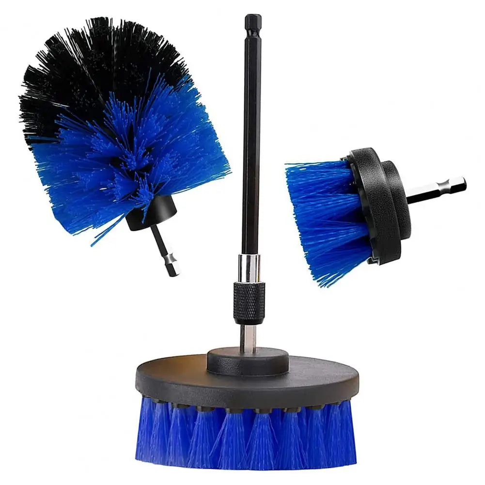 4-Piece Electric Drill Brush Set with Extension Pole