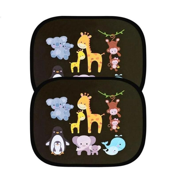 Lindo Parasol de Coche de Dibujos Animados para Ventanas Laterales - Protección UV, Adsorción electrostática, 44x36 cm