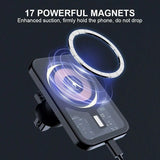 15W Fast Charging Magnetic Wireless Car Charger with Air Vent Phone Holder Stand for iPhone 12, 13, 14 Pro Max Series