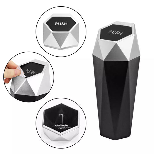 Portable Mini Car Trash Can with Leak-Proof Lid: Elegant, Functional & Compact