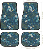 Universelles Auto-Fußmatten-Set mit Blumenmuster in Blau