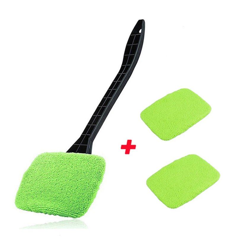 Kit de cepillo limpiador de ventanas de coche de microfibra giratorio de 360°