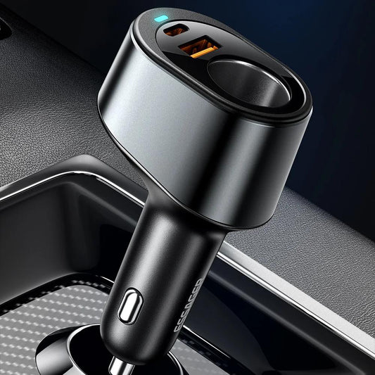 120 W USB-C-Schnellladegerät fürs Auto mit 85 W Zigarettenanzünder-Adapter für iPhone und Laptops