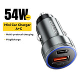 Cargador de coche USB de 54 W con carga rápida de 5 A