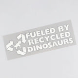 Dinosaurios reciclados - Calcomanía de vinilo para automóviles de inspiración ecológica