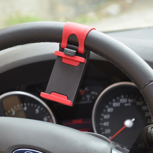 Universal Car & Bike Steering Wheel Phone Mount - GPS/Navigation Holder