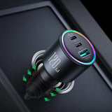 120W Super Fast Car Charger with 3 Ports