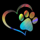 Adorable Heart & Paw Print Car Sticker