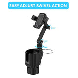 3-in-1 Adjustable Car Cup Holder & Phone Mount with Drink Bottle Holder