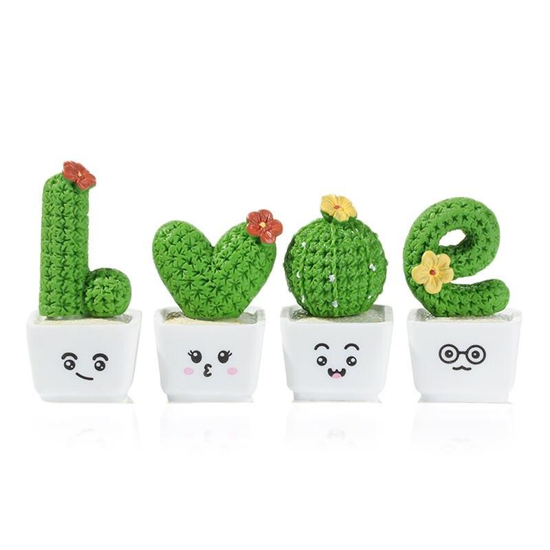 Bezaubernde Mini-Kaktusfiguren aus Kunstharz für Dekoration und Heimwerkerprojekte
