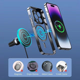 Magnetic Wireless Car Charger and Phone Holder - 15W Fast Charging Mount Compatible with iPhone Series