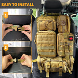 Universal Tactical Car Seat Organizer with 5 Molle Pouches