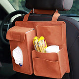 Organizador de asiento de coche de fieltro con múltiples bolsillos - Bolsa de almacenamiento de viaje que ahorra espacio