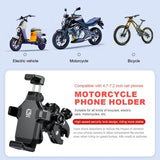 Um 360° drehbare, stoßfeste Fahrrad- und Motorrad-Telefonhalterung für 4,7-7,2-Zoll-Geräte