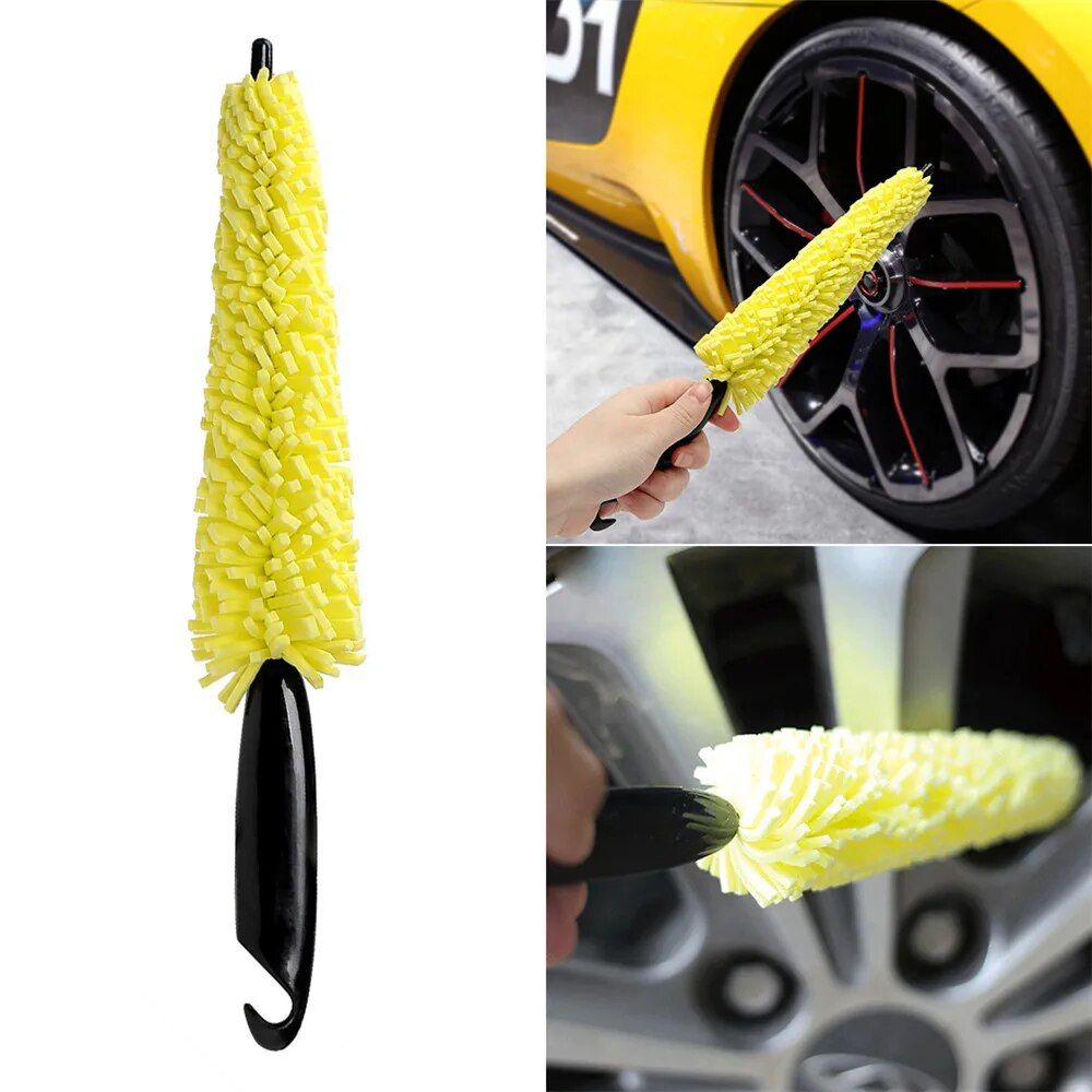 Cepillo limpiador de ruedas de coche compacto