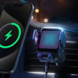 Cargador inalámbrico automático de 15 W y soporte para teléfono de coche para iPhone y Samsung