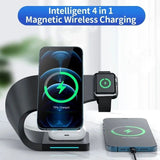Soporte de carga inalámbrico magnético de 15W, base de carga rápida por inducción para iPhone 14/13/12, iWatch, AirPods
