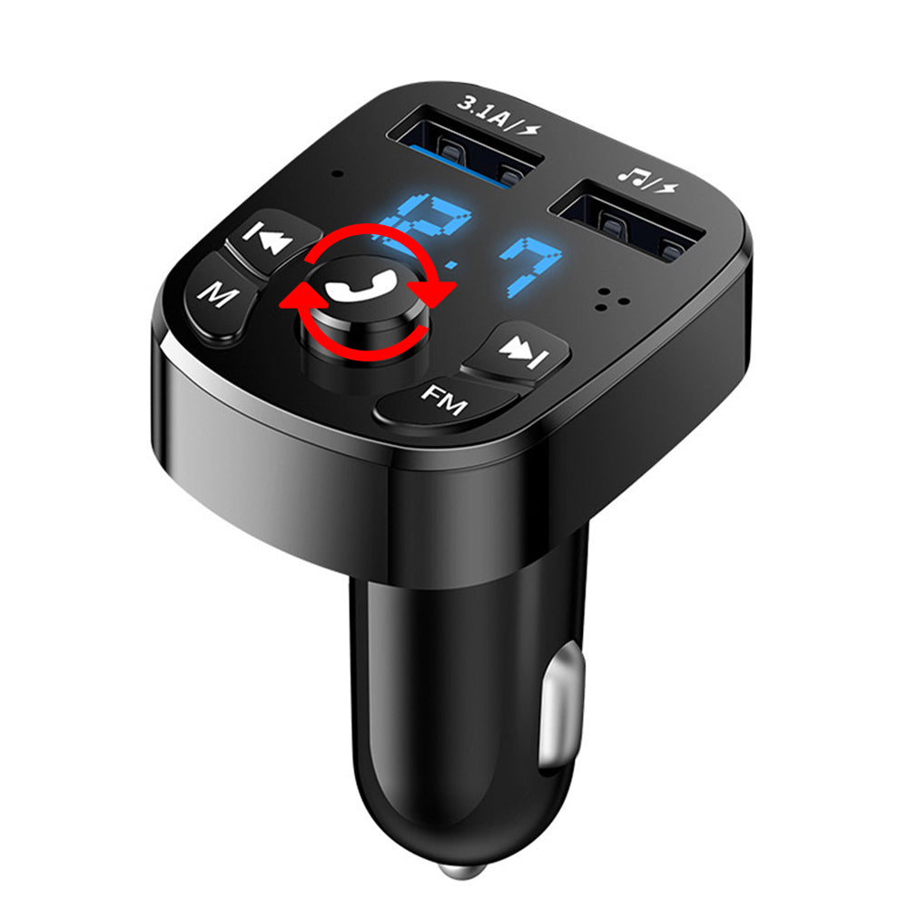 Cargador de coche Bluetooth dual USB con transmisor FM y reproductor MP3