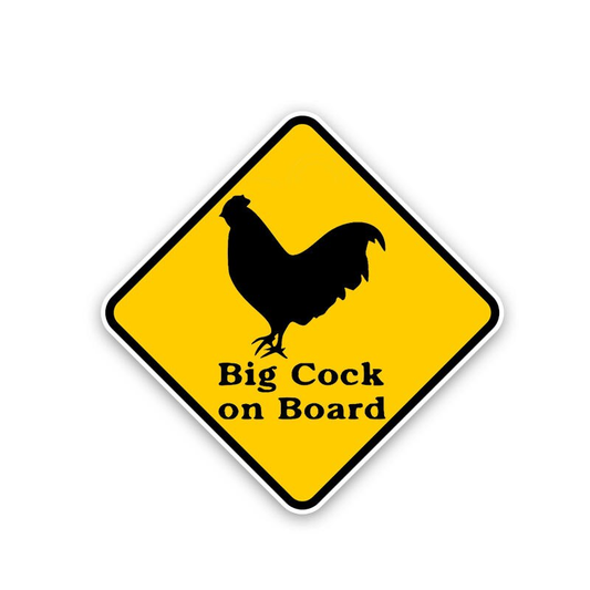 Cute "Big Cock On Board" Car Decal - 13x13cm PVC Sticker